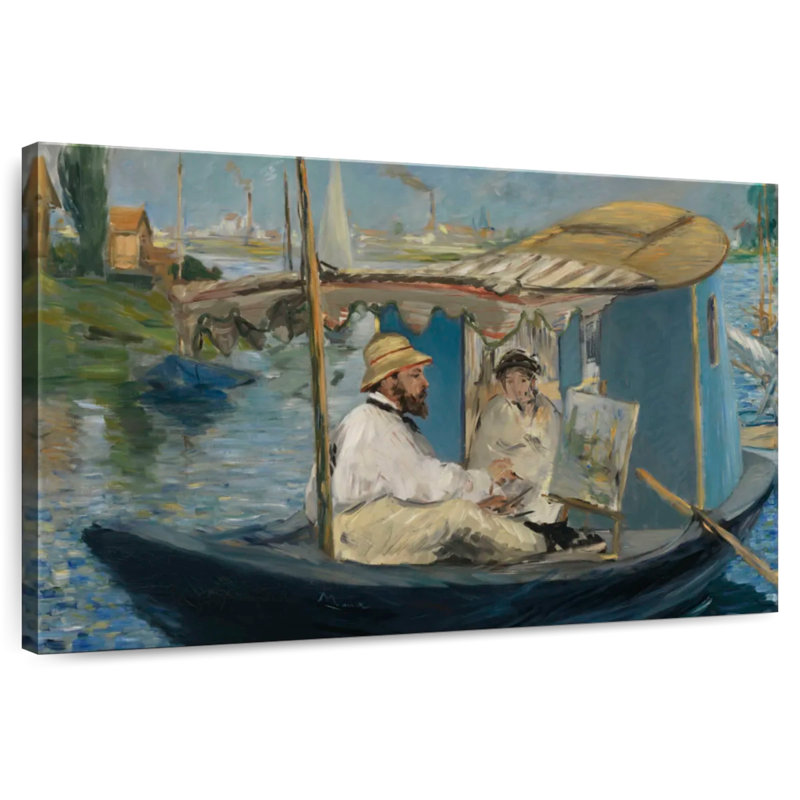 Leisha Claude Monet In His Studio Boat, 8" H x 12" W