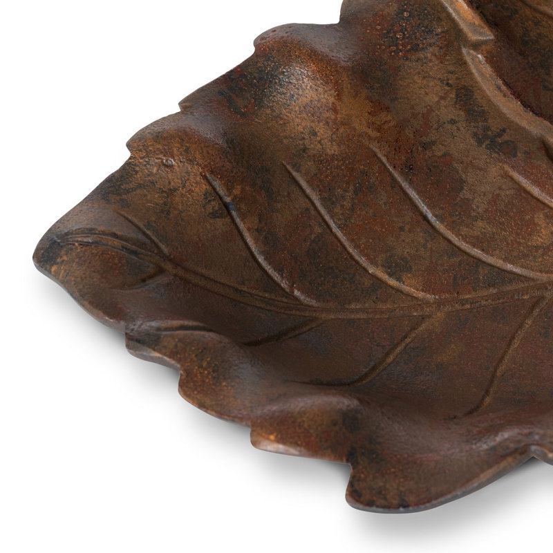 Rustic Cast Aluminum Grape Leaf Basket