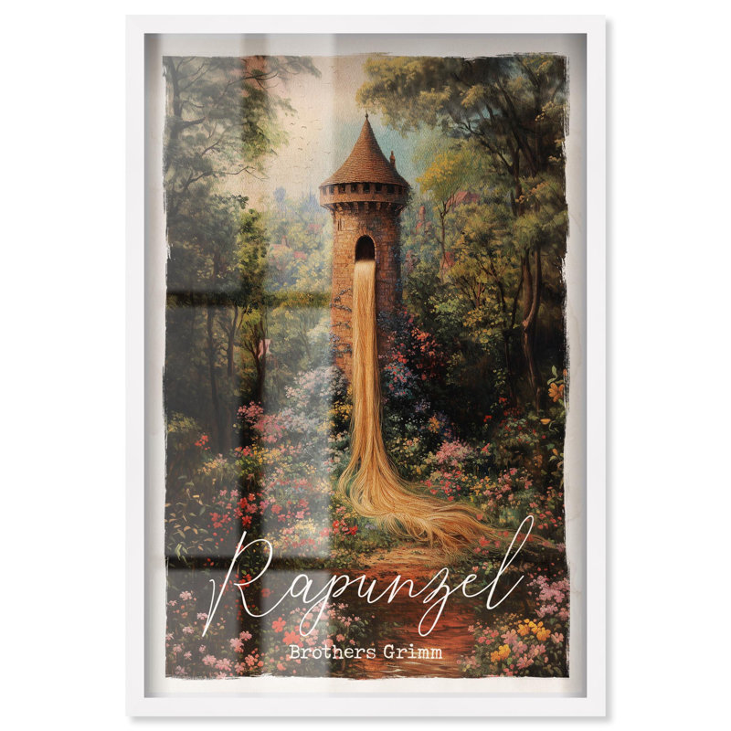 «Raiponce Classic Shadowbox Print» par Art Remedy, H 55 po x l 37 po, Blanc
