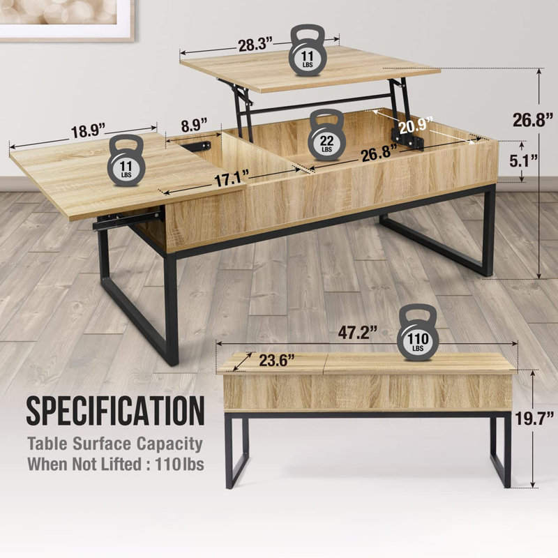 Abiyah Single Coffee Table, Natural Oak