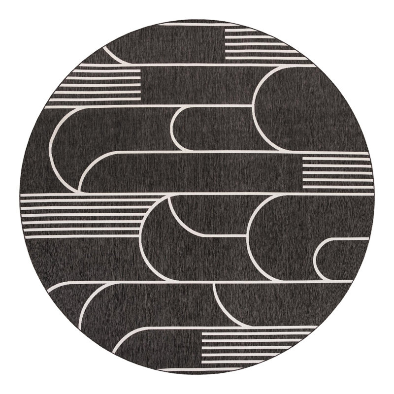 Outdoor Modern Area Rug, Round 13'1"
