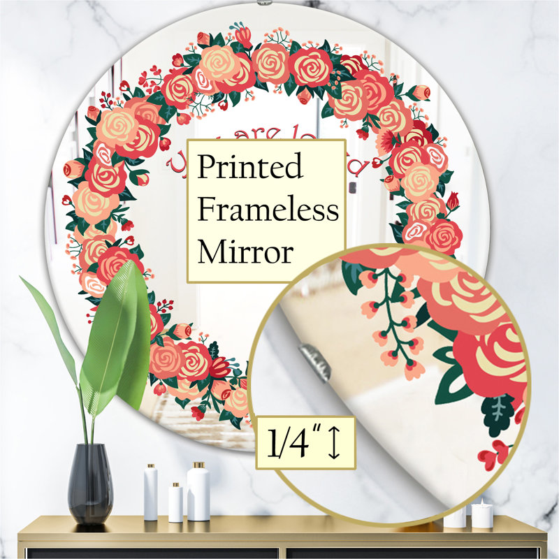 Miroir mural sans cadre You Are Loved, H 31,5 po x l po