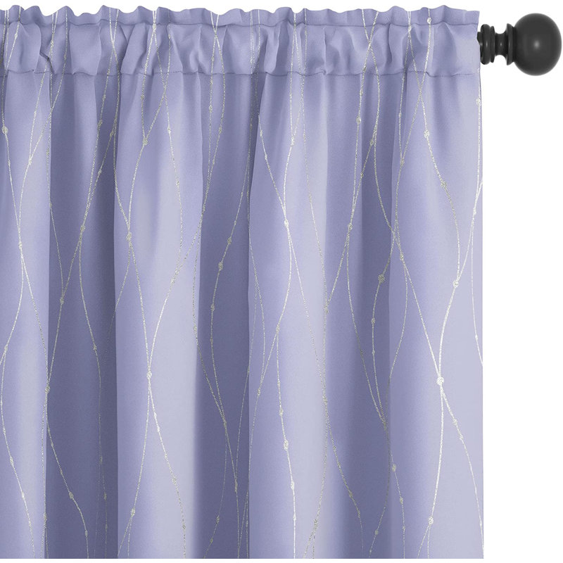 Flurin Room Darkening Curtain Pair, Light Purple, 52" W x 54" L