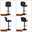 Modern Faux Leather Black Bar Stool, Armless Kitchen Island Counter Stool With Back Support, Swivel, Set Of 2 Or 4
