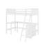 Lit mezzanine simple avec tablettes et bureau