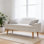  Banc de rangement Fulton - Tissu crème texturé