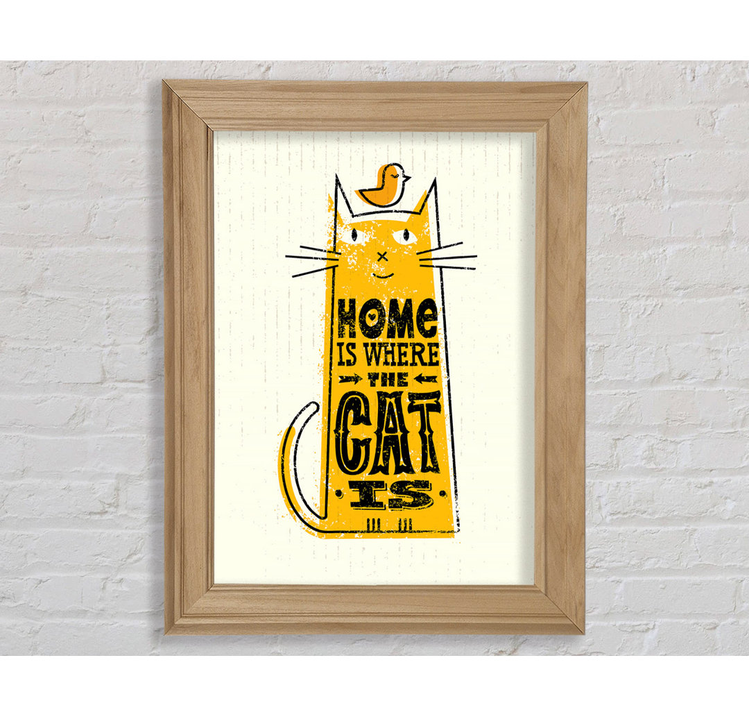 Home Is Where The Cat Is 2 - Einzelne Bilderrahmen Kunstdrucke