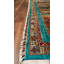 Tapis bleu sarcelle en laine et coton Original