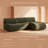 92" Curved Modular Loveseat With Chaise, Deep Seat Sherpa Boucle Couch, Compression, No Assembly-665558358
