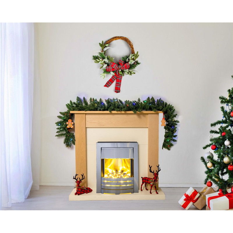 Faux Lighted PVC 78.74cm Christmas Wreath, Green