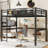 Full Size Black Metal Loft Bed with Desk, Storage Basket, Clock, and USB Charging Port – Space-Saving Multifunctional Bed-1110969132