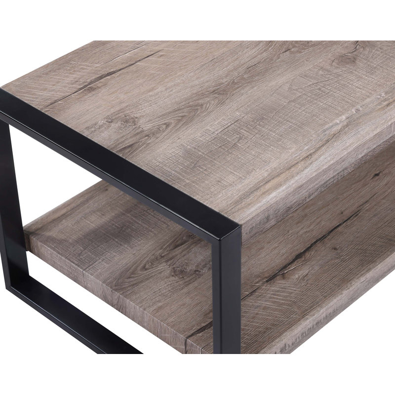 Ensemble de table basse contemporaine 3 pièces, 1 table basse rectangulaire et 2 tables de bout carrées