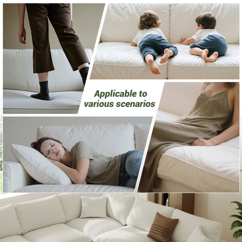 Upholstered Sofa Ottoman, Cloud Couch Modular Sectional Sofa Couch Ottoman for Living Room Bedroom, Cream