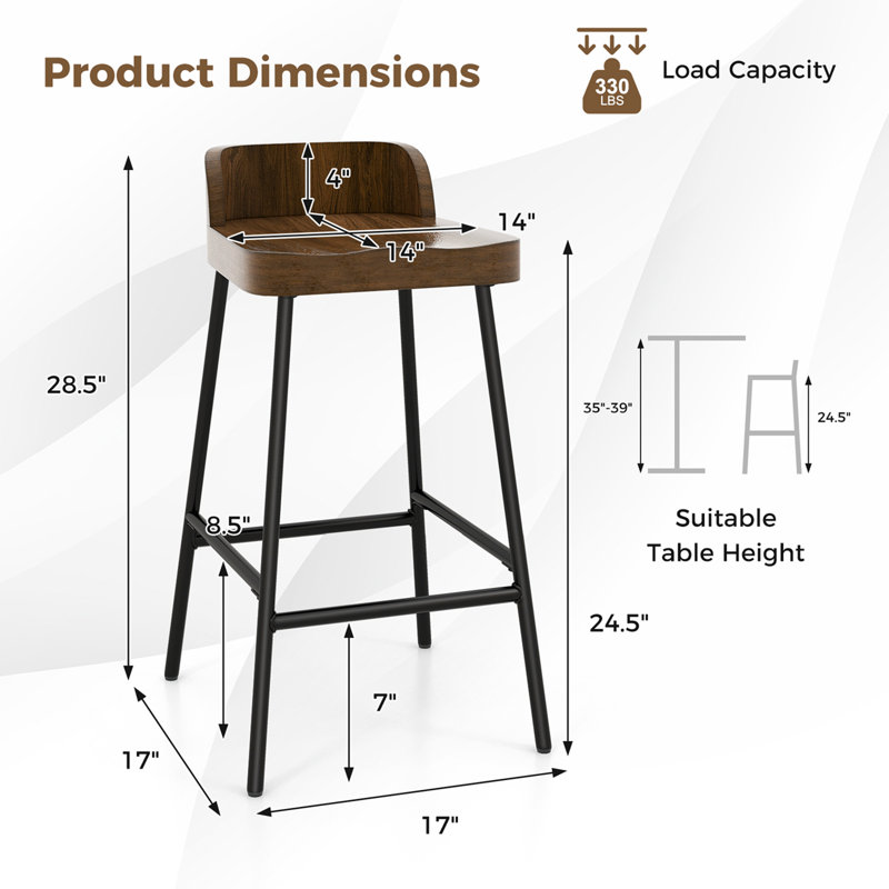 Reinke Counter Stool with Metal Frame