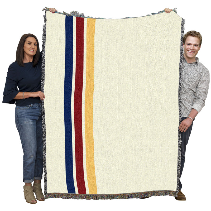 Jeté en coton tissé à 3 rayures Pure Country Weavers (72 x 54)