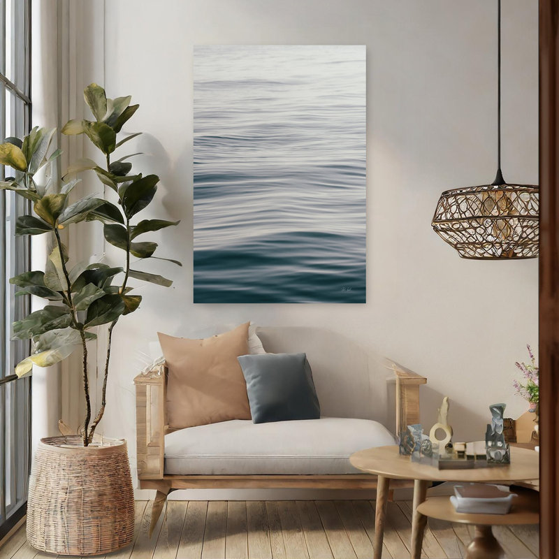 La mer silencieuse III, art abstrait de l'océan côtier, H 48 po x l 32 po
