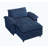 Chenille Upholstered Oversized  Armchair with Ottoman-1260962760