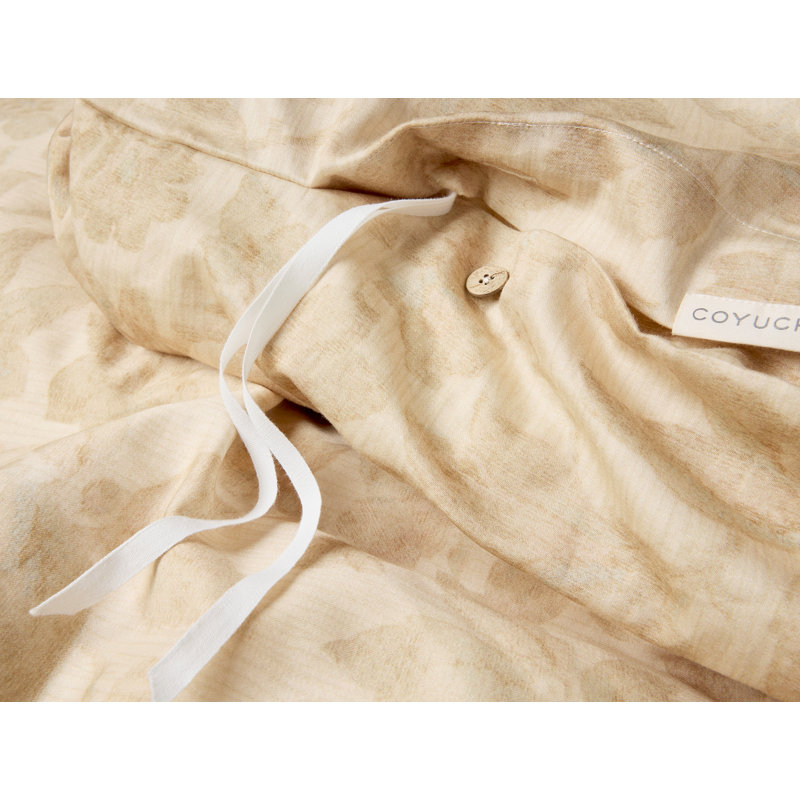 Camellia Organic Print Duvet Cover, Queen Duvet Cover, Amber
