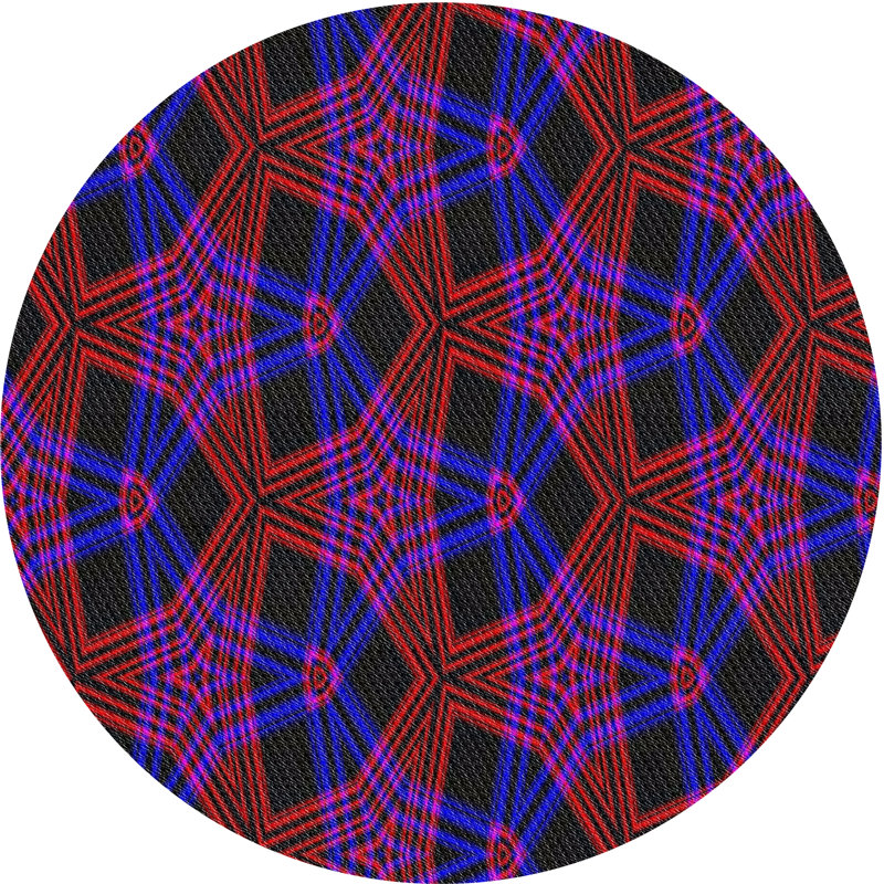 Tapis mauve / bleu Power Loom, Rond 3 pi