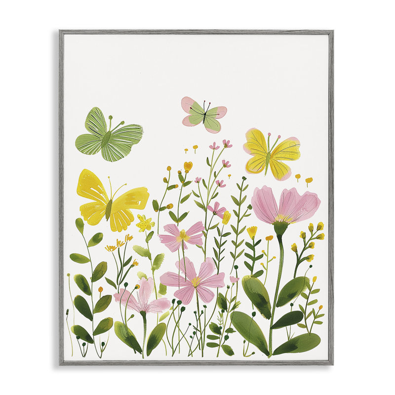 «Whimsical Garden Butterflies», estampe numérique par LSR Design Studio, Estampe numérique Farmhouse, H 30 po x l 24 po