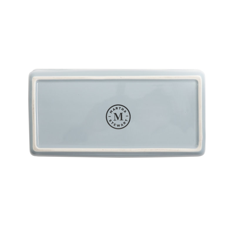 Dusty Blue 3-Piece Stoneware Rectangular Bakeware Set