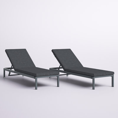 Ayten 77.5" Reclining Chaise Lounge Set with Cushions by Wade Logan