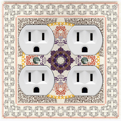 Patterned 2 - Gang Toggle Light Switch Standard Wall Plate
