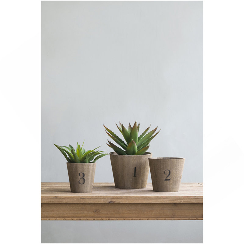 Set Of 3 Thornton Flower Planter, L:8.3X8.3X6.5", M:6.8X6.8X6.1", S:5.3X5.3X5.1"