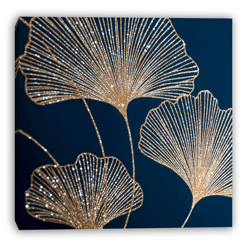 Art mural sur toile Midnight Ginkgo, H 20 po x l 20 po x P 1,5 po