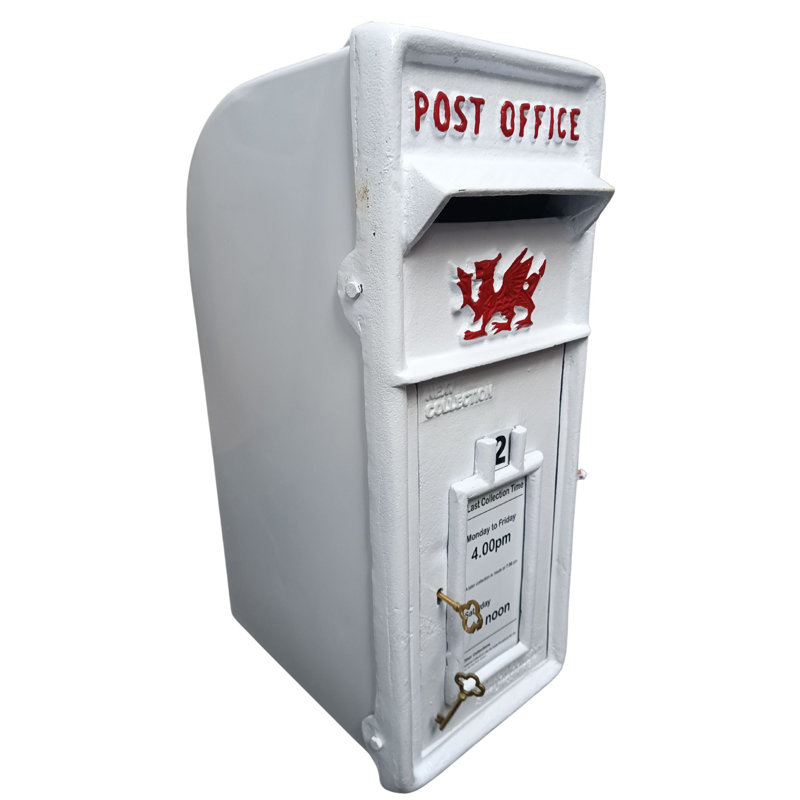 Thiam Metal Wall Mounted Post Box, White