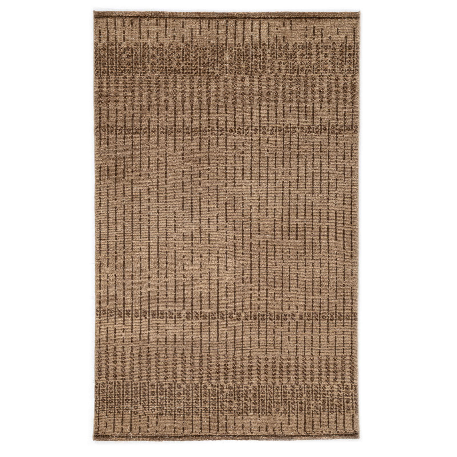 Villa Hand Knotted Wool Indoor Rug, 3'x5', Brown