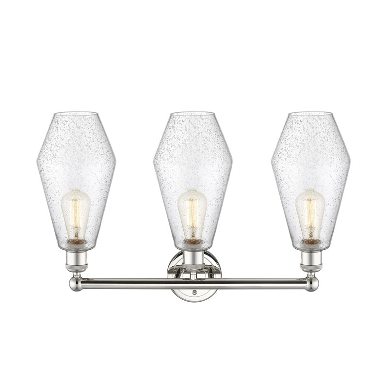 Éclairage pour salle de bain 3 lumières à intensité variable, Nickel poli, Bullé