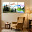«Landscape & Nature Mountain Forest Lake Sky Birds Reflection», ensemble de 3 impressions sur toile-1099430826