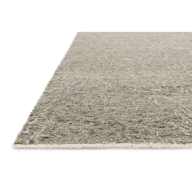 Cyrus Hand Knotted Viscose Damask Indoor Rug, Rectangle 5'6" x 8'6"
