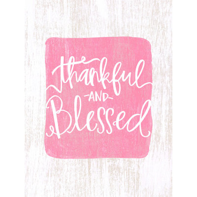 «Thankful and Blessed Watercolor», art textuel sur toile tendue