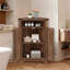 Petite armoire d'angle avec portes de grange, tablette réglable, table de salle de bain de ferme avec rangement-1401440484