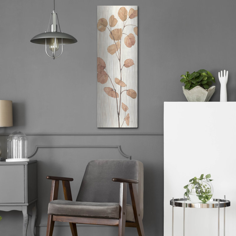  «Soft Terracotta Mixed Greens LIX» par Lisa Audit, art mural en métal, 16 po x 48 po, H 36 po x l 12 po