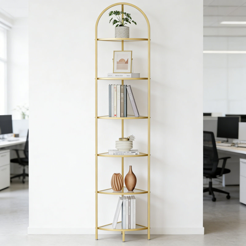 25.9cm W Corner Bookcase, (6 Shelves) 174.8cm. H x 25.9cm. W x 25.9cm. D