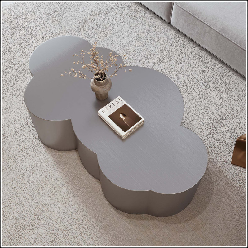 Stainless Steel Coffee Table with Cloud-Shaped Silhouette