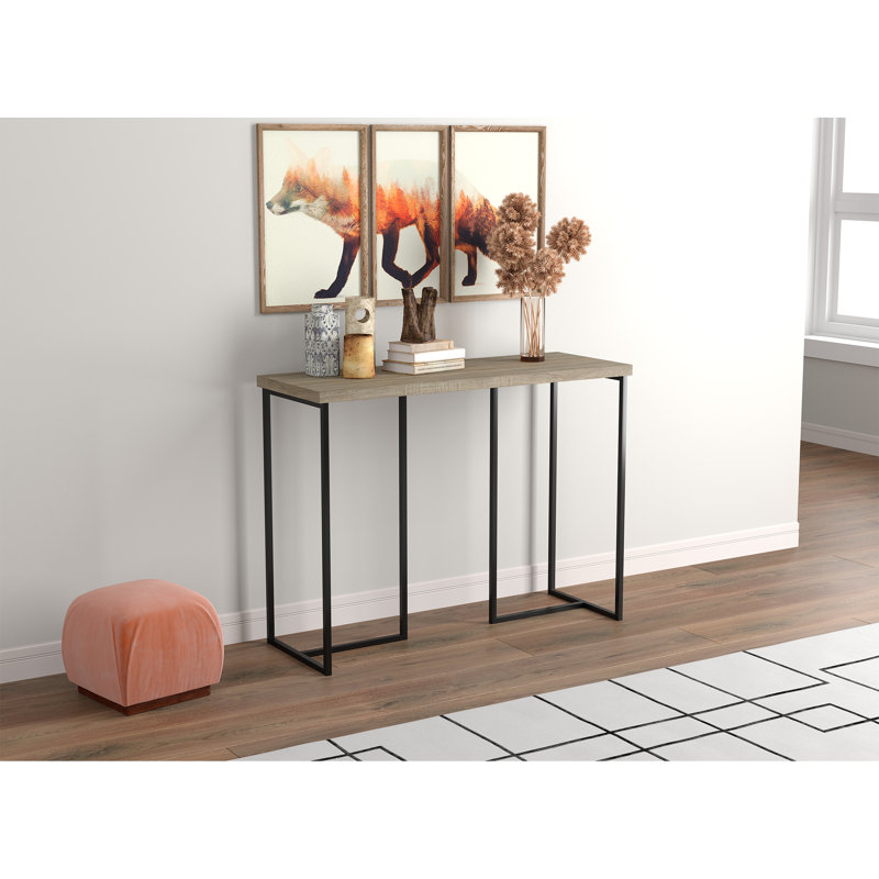 Console de 39,5 po Braiya, Noir, Taupe foncé