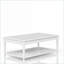 Table basse blanche transitionnelle décontractée avec 2 tiroirs de rangement Roulettes pour le salon, peu encombrantes