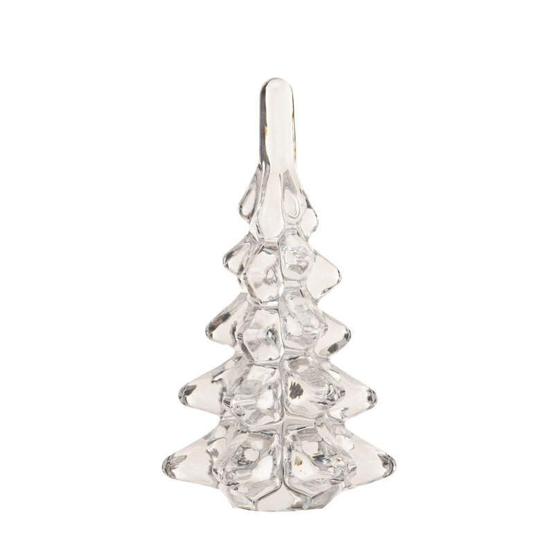 Arbre de Noël en verre, H 6,25 po x l 3,5 po x P 3,5 po