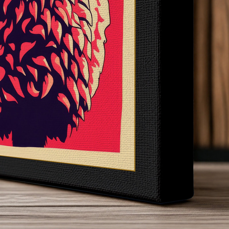 Vibrant Sheep Boho - Wrapped Canvas, 36x24 - 91.4 x 61.0 cm, Black Border