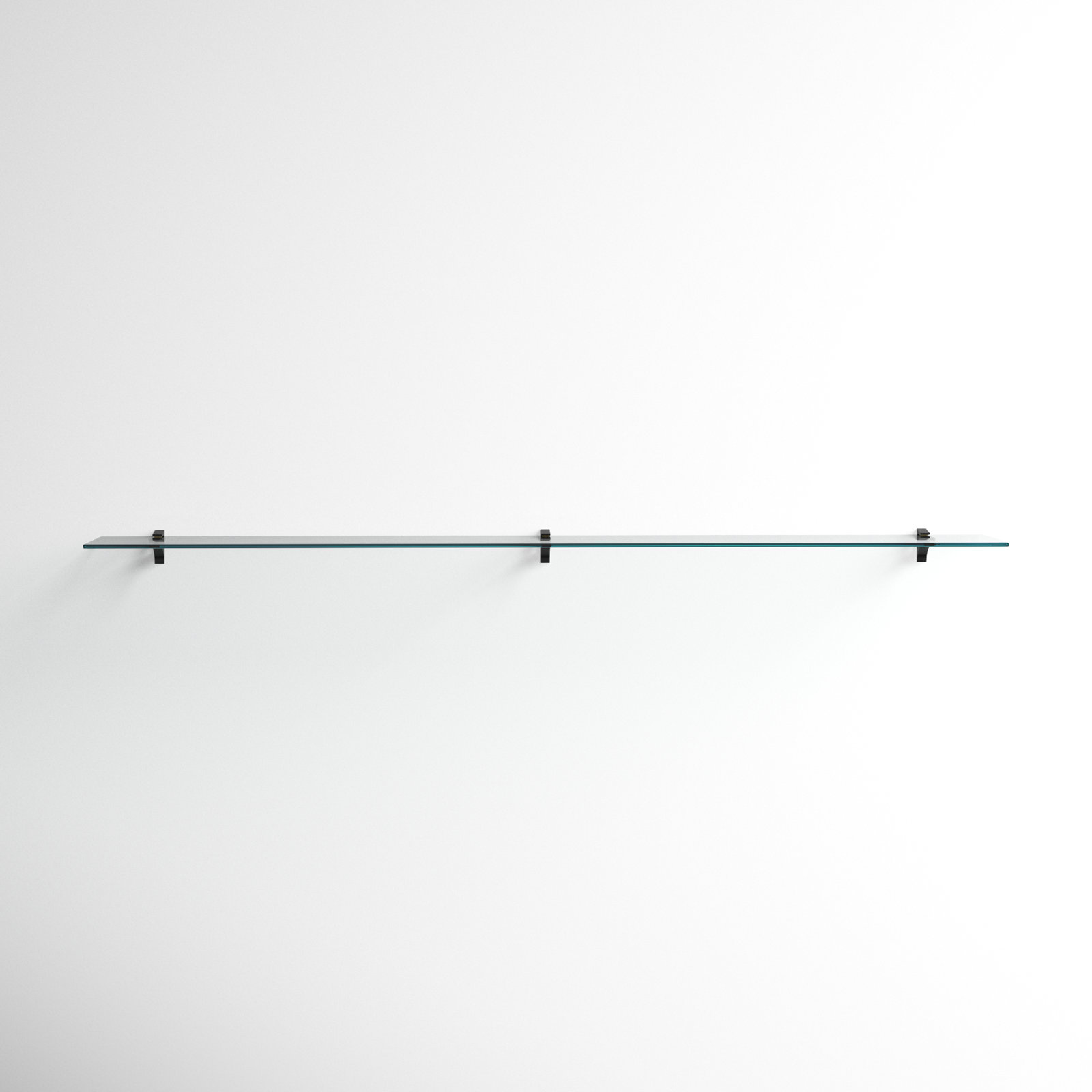 Electra 72" Glass Floating Shelf, Black, 2.86" H x 72" W x 10.5" D