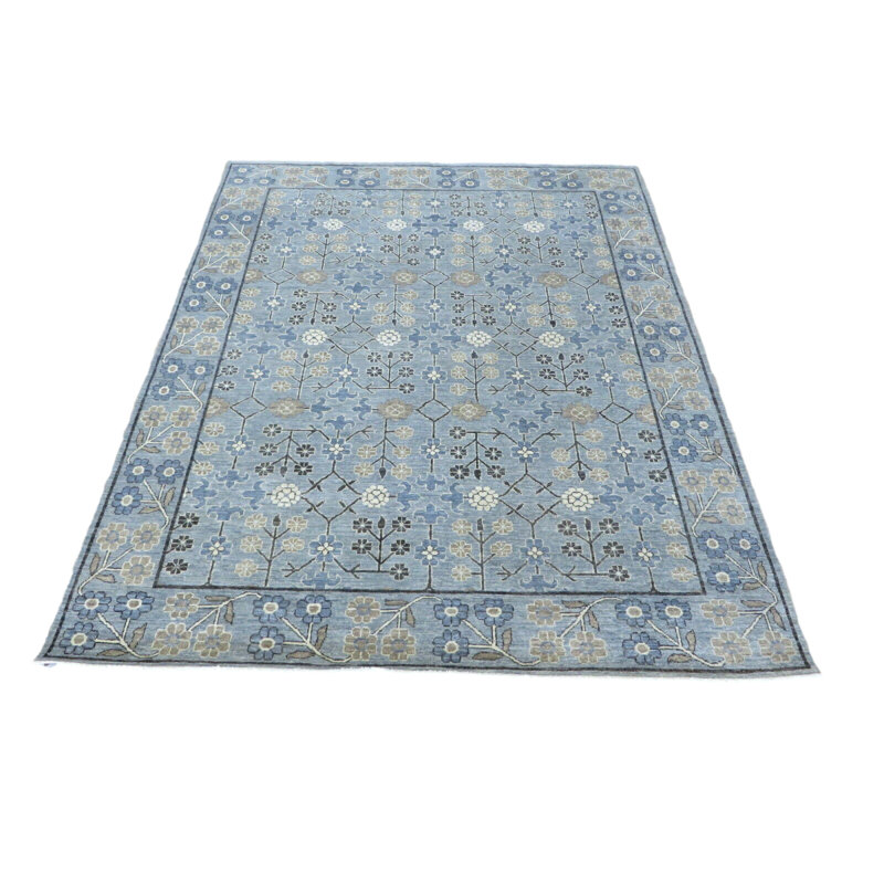 Tapis unique gris de 8 pi x 9 pi 10 po
