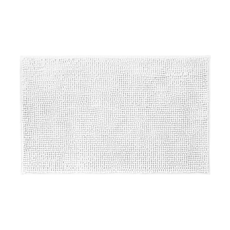 Centreville Chenille Non Slip Bath Mat, 90cm L x 60cm W, White