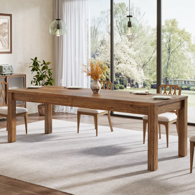 78.7 Inches Extra Long Dining Table Solid Wood 2-Person Desk, Double Workstation Home Offices, Living Rooms, Restaurants, Brown