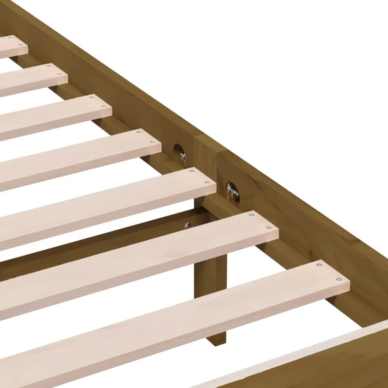 Bed Frame Solid Wood, Natural, 146 x 205.5 cm
