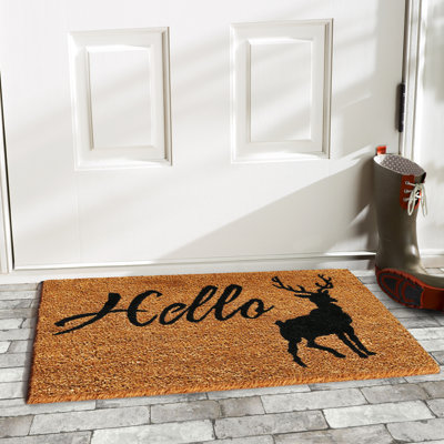 Tapis d'extérieur antidérapant Barmore Hello Elk
