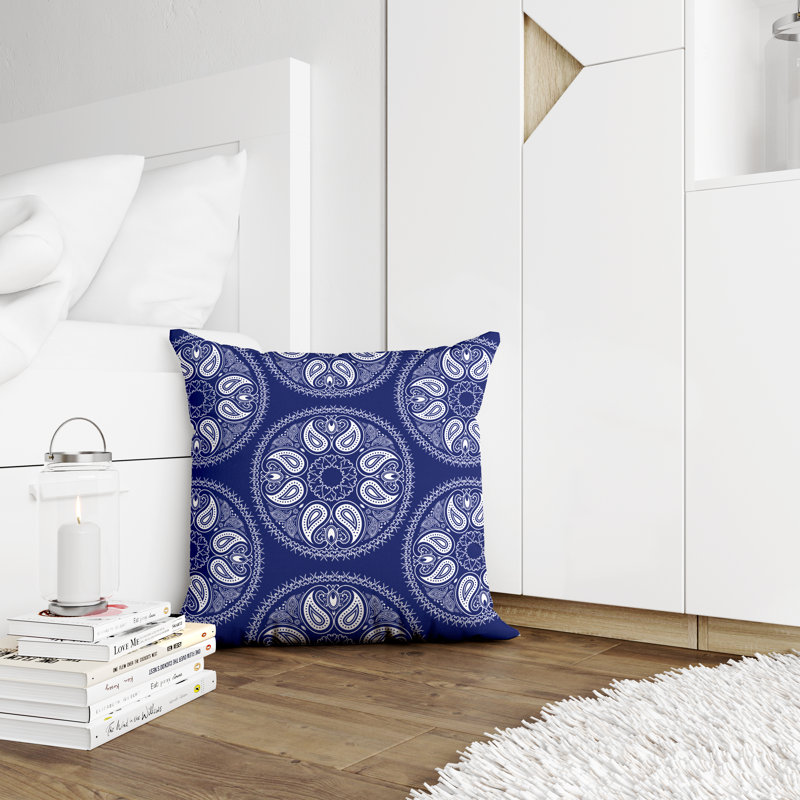 Housse et insert de coussin décoratif en polyester, L 19 po x H 19 po, Bleu marine